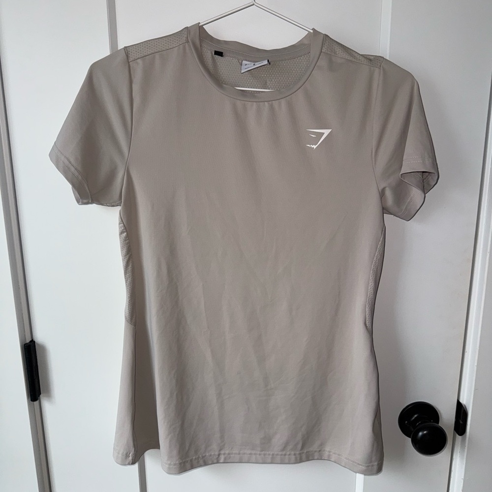 Gymshark Light Beige Workout Tee | Size S